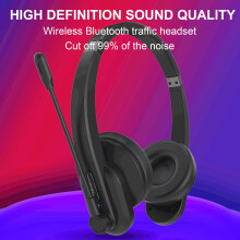 Fnyoxu Bluetooth Headset with Microphone,V5.0,Wireless Headset for Mic,Phone,Offices,black