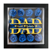 Personalized Mom Flower Shadow Box with Name - Preserved Rose Picture Frame, Custom Memory Gift for Mom, Grandma - Compatible with Zeceouar