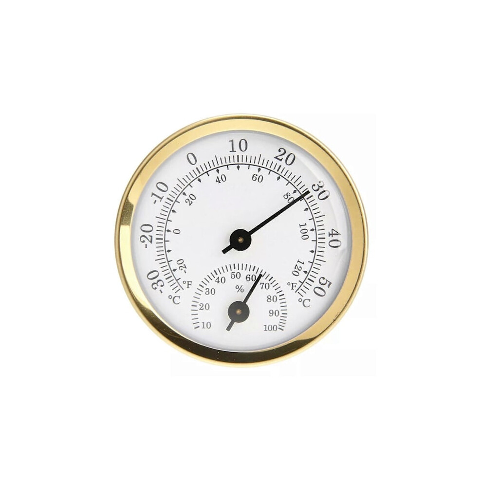 Mini Gold Analog Thermometer Hygrometer Room Indoor Temperature Humidity Meter 9130661568401