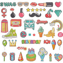38Pcs 5D Diamond Art PaintingStickers Kit Diamond Art Painting Stickers DIY Handmade Paint by Numbers Diamonds Decorative DIY