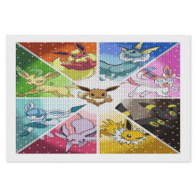 Pikachu Diamond Art Painting Kit 8"x12", Full Drill Round 5D DIY Gem Paint with Diamonds, Compatible with Adults & Beginners