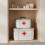 2Pack Lockable Medicine Storage Box with Handle, Dual Size First Aid Kit Organizer, White 2