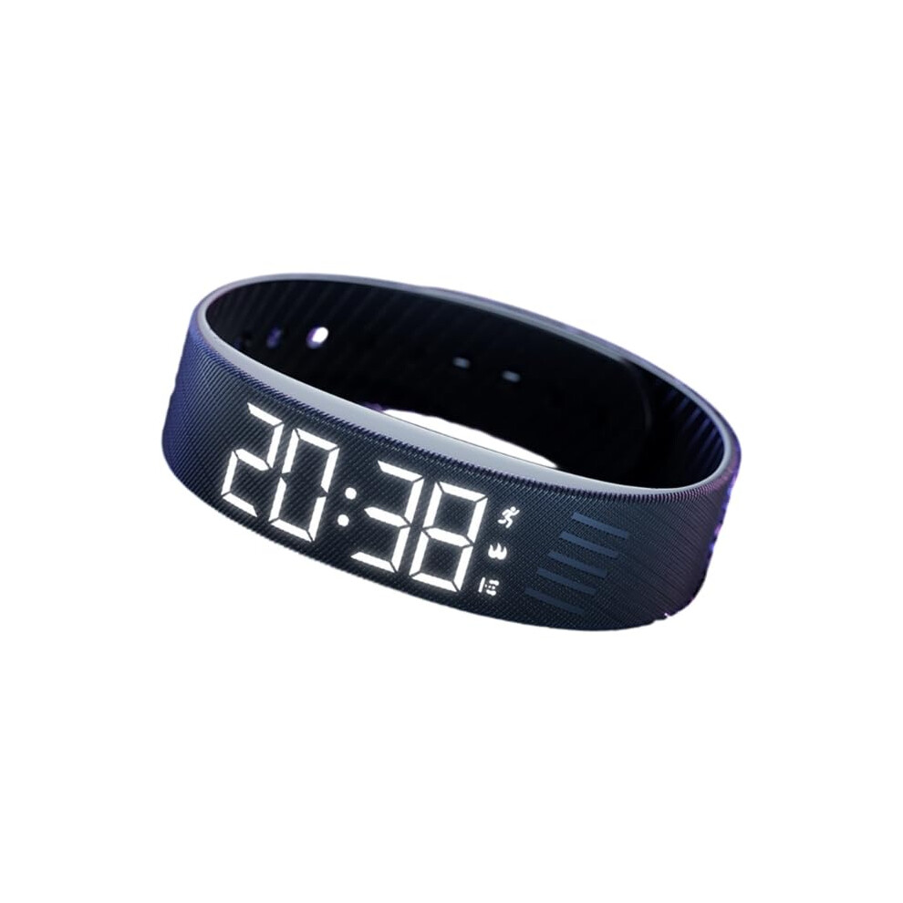 Vibrating Alarm Watch With Silent Wakeup For Heavy Sleepers, Waterproof Rechargeable Strap Black 9053599931980