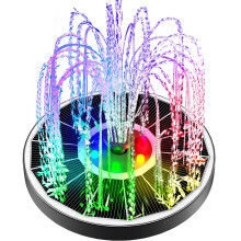 Solar Water Fountain with  Conversion Glass Panel, LED Lights, 2200mAh Battery for Bird Bath