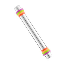Adjustable Silicone Rolling Pin with Thickness Guides, NonStick Dough Roller for Pizza and Cookies