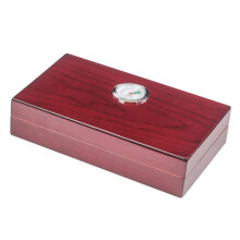 Cedar Wood Cigar Humidor with Hygrometer for Travel Storage and Aroma Preservation Red