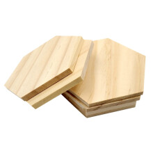 Masteelf 25 Pcs/Pack Wooden Hexagon Slices Blank Name Tags without Hole Gift Tags for Party Wedding Home Decoration(9 CM)