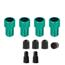 4 x VALVE ADAPTER PRESTA TO-SCHRADER CONVERTER ROAD BIKE CYCLE BICYCLE PUMP, Green