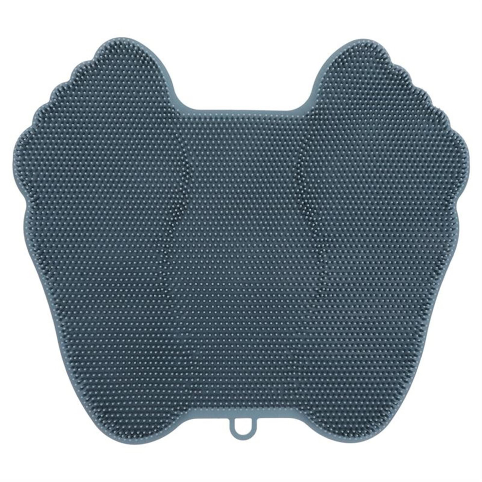 Gray Silicone Foot Scrubber For Shower With Nonslip Suction Base, Massage And Exfoliation Pad,