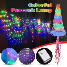 LED Peacock Net Christmas Lights, Compatible with Window, Curtain, Party Decorations – Small String Lights