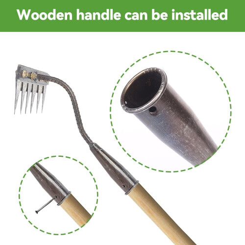 Weed Puller Tool with Sharp 6Claw Teeth, Heavy Duty Rust Resistant Garden Weed Removal Tool 1