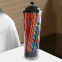 Straw Dispenser Drinking Straw Container for Living Room Kitchen Dining Room