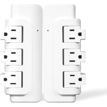 Portable Power Strip Tower 3 Outlets with Extender Multi Sockets Wall Mount for Home Office (2 pcs without shelf)