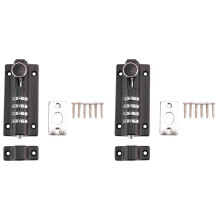 2X Password Lock Black Bolt Metal Door Latch Anti-Theft Combination Digit Padlock Outdoor Gate Hardware