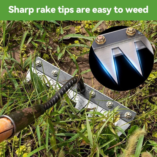 Weed Puller Tool with Sharp 6Claw Teeth, Heavy Duty Rust Resistant Garden Weed Removal Tool 2