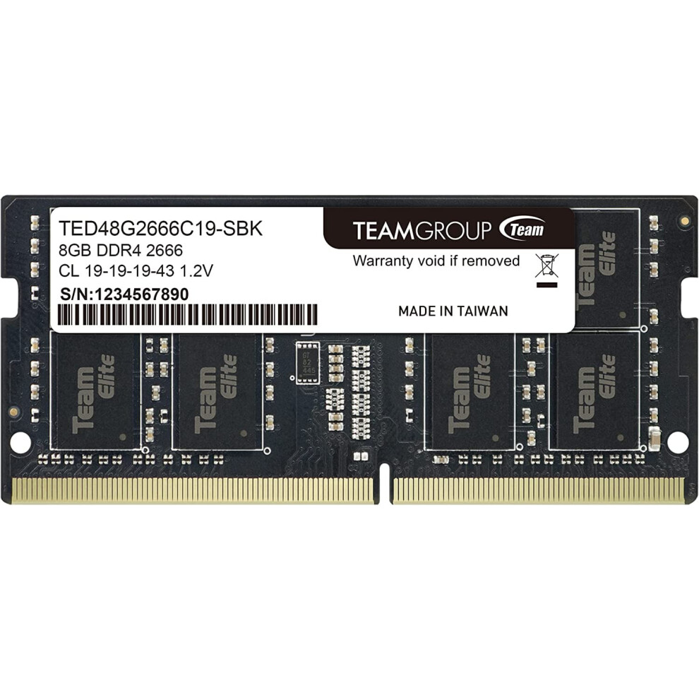 Elite Ddr4 8Gb Single 2666Mhz Pc4-21300 Cl19 Unbuffered Non-Ecc 1.2V Sodimm 260-Pin Laptop Notebook Pc 9338982209359