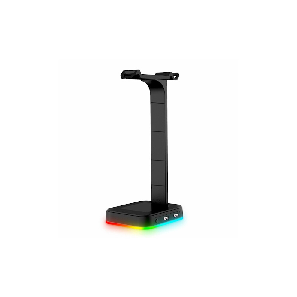 Rgb Gaming Headphone Stand, Headset Stand With 2 Usb Charging Ports, Desktop Gaming Headphone Stand With Rubber Base (Black) Black 9338982209366
