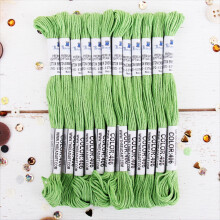 12 Skeins ThreadArt Premium Egyptian Cotton Floss | Bright Green | 6-Strand Divisible 8.75yd Skeins for Embroidery, Cross Stitch, Crafts