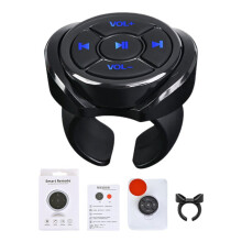 Gracefulvara Silicone Bluetooth Button Black Belt Clip - Compatible with Android, Wireless Remote for Music, Selfie & Playback Control