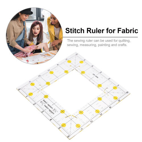 Eease Clear Quilting Ruler with Grid Lines for Fabric Cutting 1