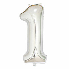 Large Number Balloon in Silver for Birthday Party 102cm - 1 silver