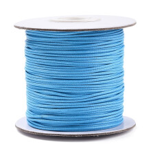1roll Korean Waxed Polyester Cord Deep Sky Blue 1mm about 85yards roll