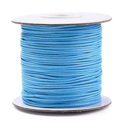 1roll Korean Waxed Polyester Cord Deep Sky Blue 1mm about 85yards roll