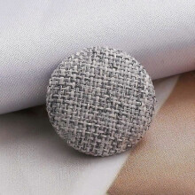 10 pcs Shank Buttons Metal Buttons Clothing Diy Fabric Buttons Fabric Covered Linen Round Decorative gray 20MM