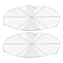 2Pcs Round Rack Stainless Steel Wire Cooling Rack Round Tray for Cake Cookie Tarts Bread Pie Muffin Biscuits ( Silver )
