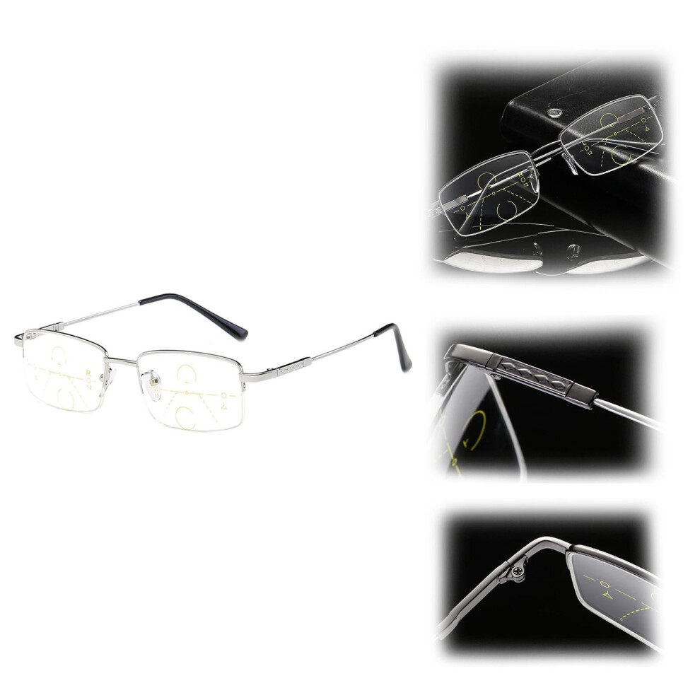 Blue/Light Teveq Glasses Clearance, Memory Titanium Anti Presbyopia Glasses With Automatic Zoom For Far & Near Use