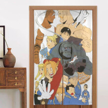 Fullmetal Alchemist Door Curtain for Doorway, Pattern Print Blackout Privacy Window Curtain, Room Divider Curtain Tapestry Home Decor, 34" W X 56" L