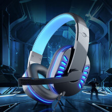 Jacenvly 2024 New Earphones Wireless Clearance Computer Luminous Game Durable Computer Headset Headphones With Microphone Wireless Headphones Blue