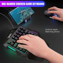 HXSJ V100+J300 Keyboard Mouse Set 35 Keys Mini USB Wired Keyboard+ Mouse Gift, Keyboard & Mouse