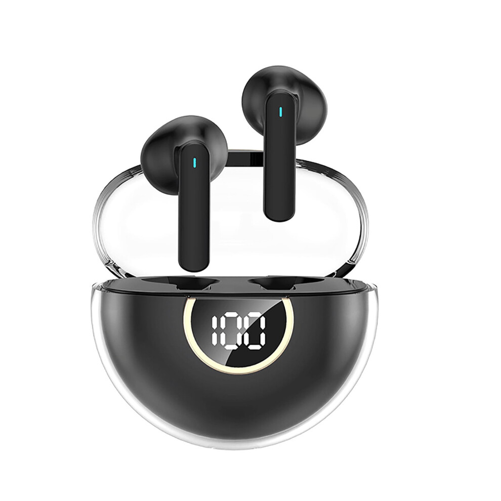 Avtoify G38 Bluetooth Headset, Binaural Digital Display With Transparent Charging Compartment, Noise Reduction Wireless Headset Black 9557311654923