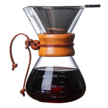 MarinaVida Coffee Maker High-Temperature Resistant Glass Coffee Drip Brewing Pot with Stainless Steel Filter