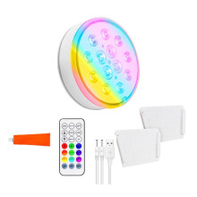 Rechargeable RGB LED Pool Lights with Remote, Timer & Magnetic Base, compatible with UOYOTT C7E6, for Swimming Pool, Pond, Hot Tub
