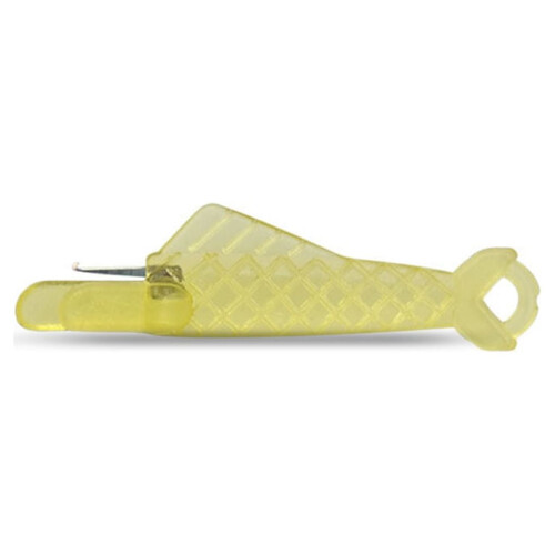 Tssuoun Needle Threader Sewing Stitch Hook Quilting Threading Tools Fish Shape Plastic Elderly Leathercraft Pin Thread Insertion Yellow 1PC