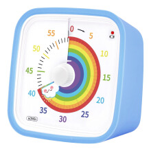 Visual Timer for Kids with Case, 60-Min Rainbow Disk, Silent Countdown Timer for Classroom, Office, Kitchen (Sky Blue)