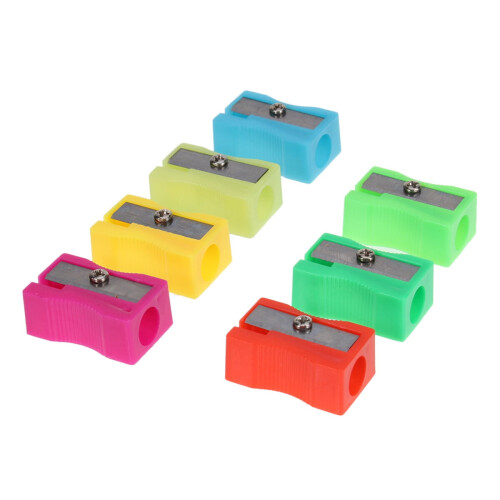 Eease 72pcs Handheld Plastic Pencil Sharpener Mini Manual Colorful Pencil Sharpener(Random Color)