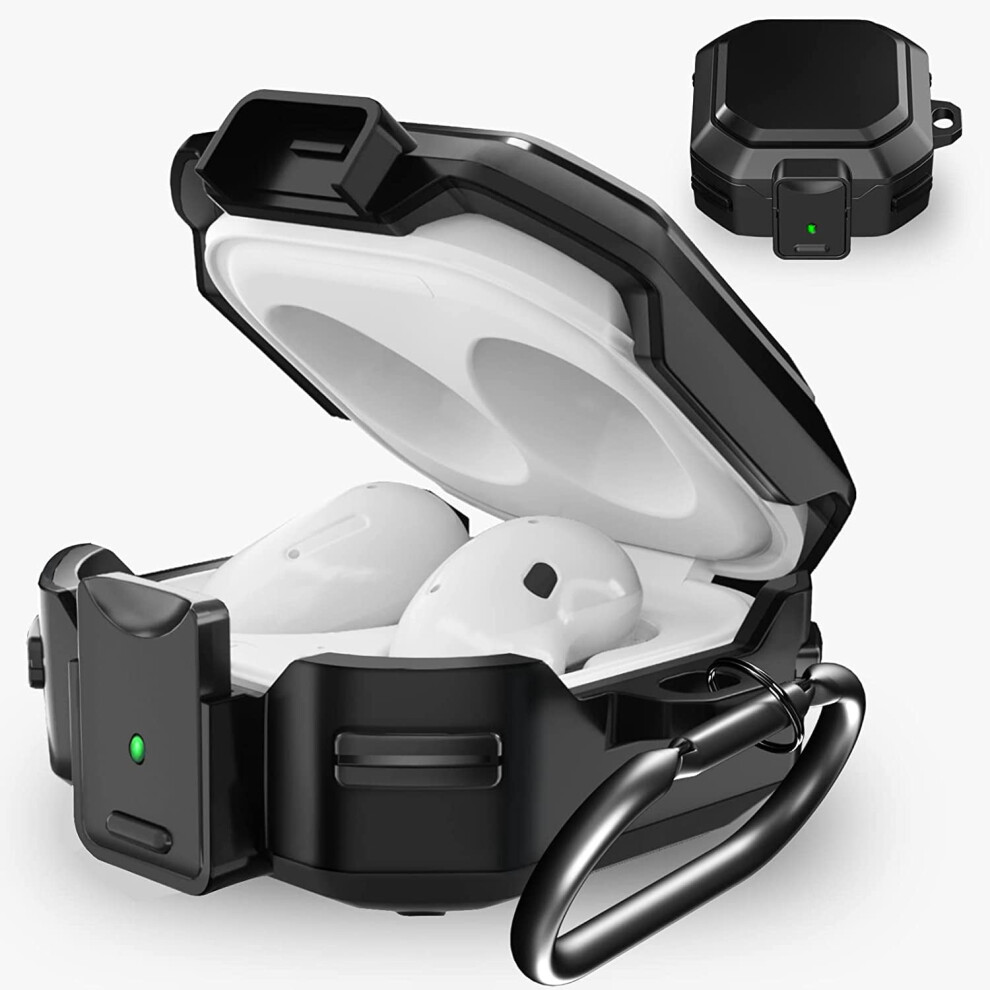 Armor Bags Compatible With Samsung Wireless Charging Earbud Case With Carabiner, Black 9499224770584