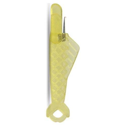 Tssuoun Needle Threader Sewing Stitch Hook Quilting Threading Tools Fish Shape Plastic Elderly Leathercraft Pin Thread Insertion Yellow 1PC 1