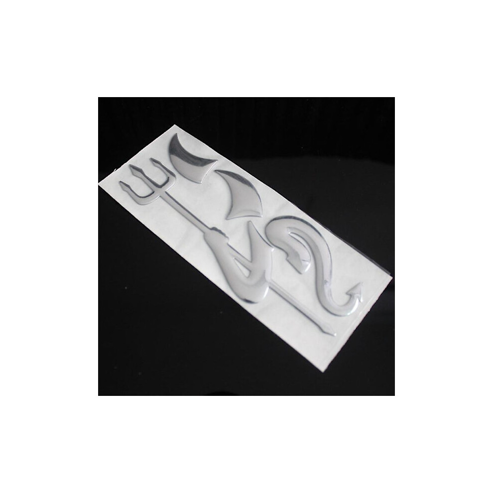 Universal Creative Fashion 3D Little Devil Demon Styling Car Emblem Logo Pvc Decals Decoration Diy Car Accessories Exterior| | Silver 9353595271821