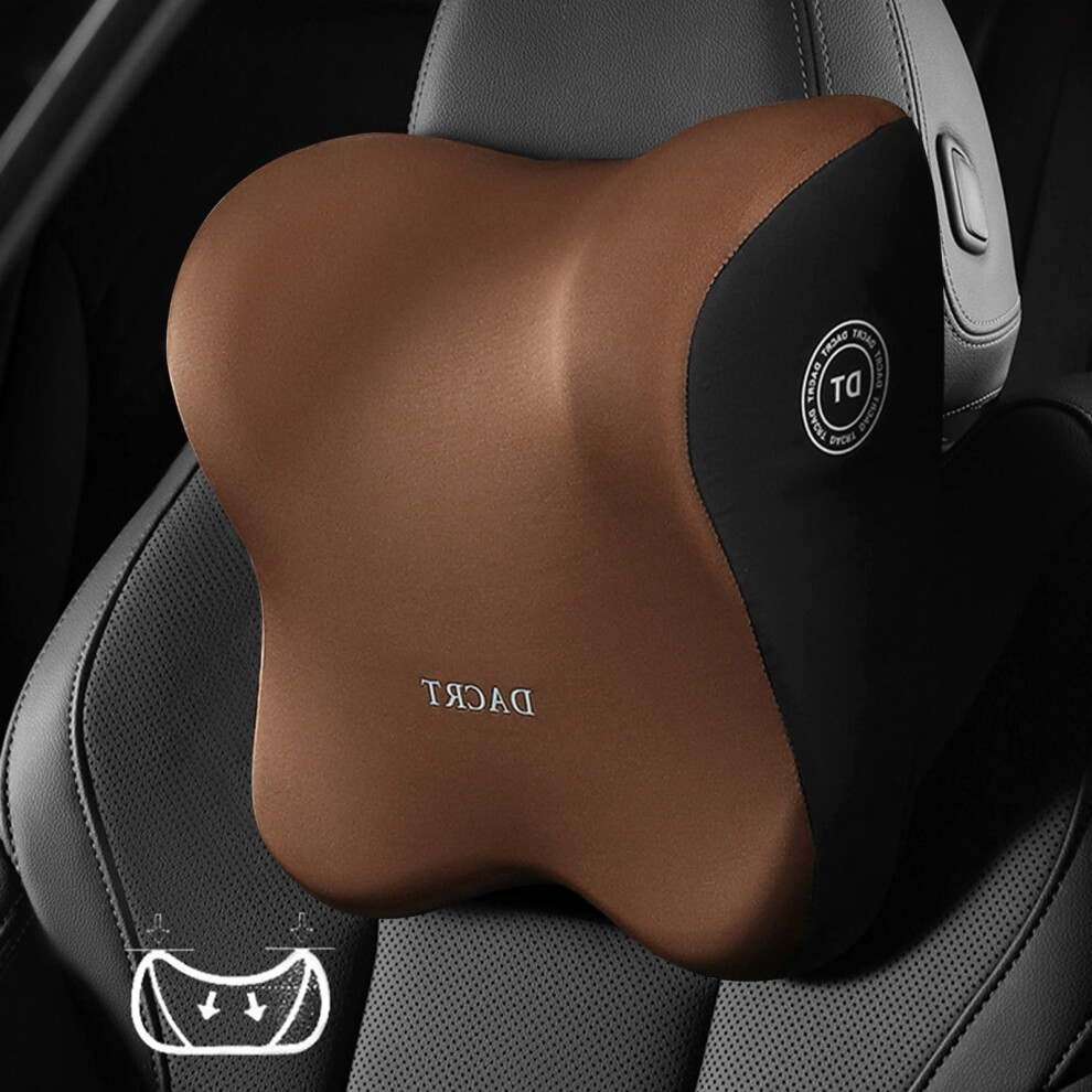 Xhegex Memory Foam Car Neck Pillow Protective Lumbar Back Support Breathable Car Headrest Cushion Relieve Stress Car Seat Pillow 9353595271531