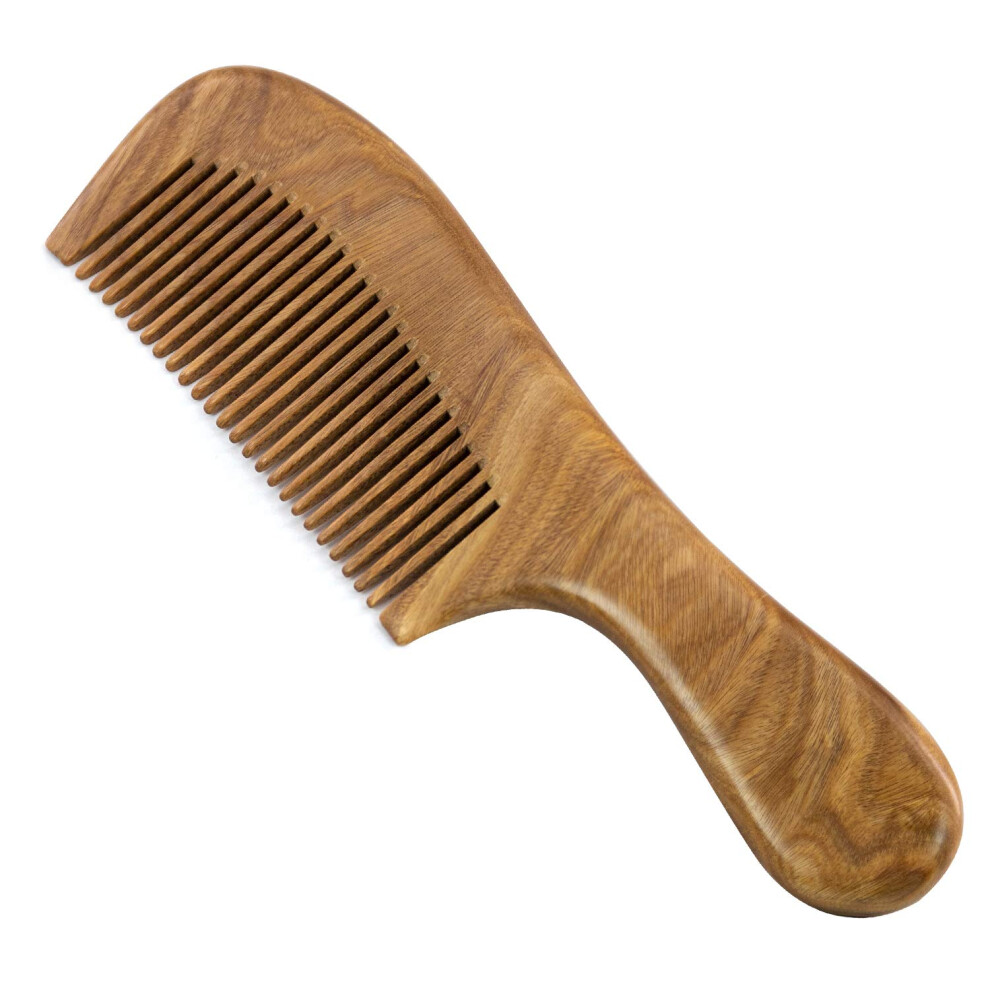 Sandalwood Hair Comb AntiStatic Handmade Wooden FineTooth for Smooth Detangling Men Women Kids