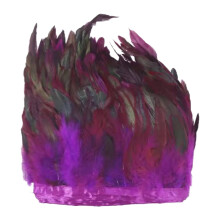 Tachiuwa Feather Fringe Sewing Trims ,Dyed Clothing Decoration Artificial Feather Fringe,Turkey Flakes Feathers ,for Beddings