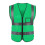 SPRING PARK Reflective Stripes Zipper Closure Safety Vest, Polyester Yellow 2
