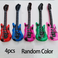 4Pcs 21" Inflatable Guitars, Rock 'N Roll Party Favors for 80s 90s Theme, Kids Birthday Decor, Karaoke Fun – Compatible with Party Accessories