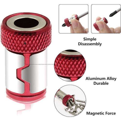Magnetic screw holder for bits / screwdrivers Red one size 2