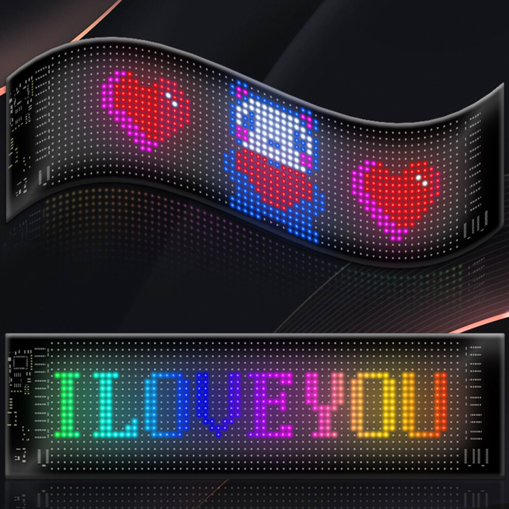 Jacenvly 2024 New And Trending Led Flexible Display App Bluetooth Car Advertising Screen Full Color Smart Car Sticker Ip65 Soft Screen Display Black 9496895875860
