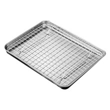 Baking Trays Set - Stainless Steel Rectangular Pan, Cooling & Drying Rack, Food Storage, Appetizer Plates, Baking Dish - Kitchen Supplies